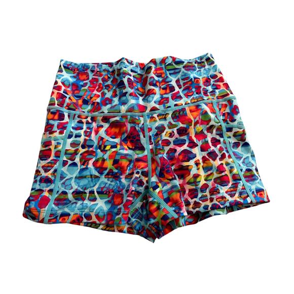 Constantly Varied Gear CVG EUC booty shorts sz S colorful biker fitted blue red - Picture 2 of 7